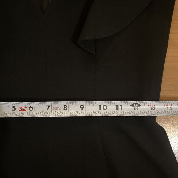 FRENCH CONNECTION Black WHISPER V-Neck RUFFLE Cocktail MINI DRESS -Size US 4 - Picture 12 of 14